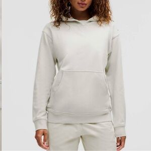 Lululemon all your hoodie vapor gray white womens 4 pullover french terry